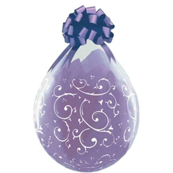 Mayflower Distributing 18 in. Filigree and Hearts-A-Round Foil Balloon Clear, 5PK 56187